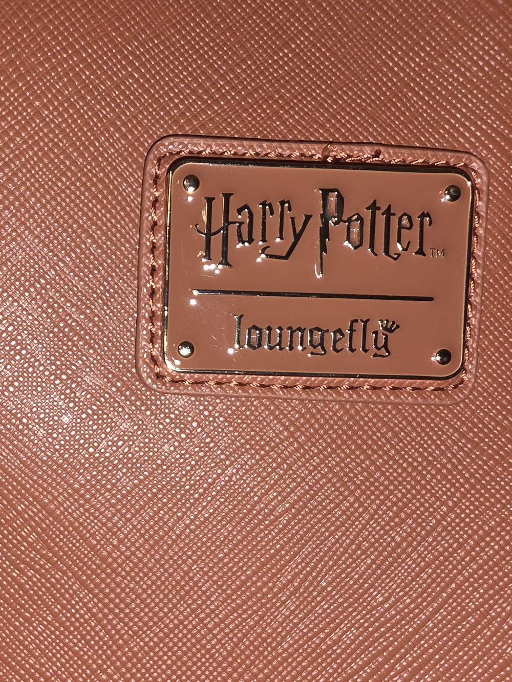 Loungefly Harry Potter Cognac Brown Satchel with Gold Wand Handles - Picture 2 of 8